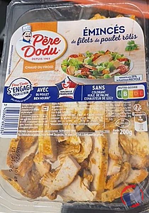 Rappel produit EMINCÉS DE FILET DE POULET RÔTIS PERE DODU