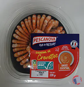 Rappel produit Eventail de crevettes sauce cocktail Pescanova