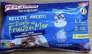 Rappel produit RECETTE PRESTO POUR RISOTTO AUX FRUITS DE MER - SURGELES - MARQUE PESCANOVA PESCANOVA