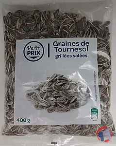 Rappel produit Graines de tournesol grillées salées Petit Prix