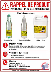 Rappel produit PETROLE SERVICES PETROLE SERVICES