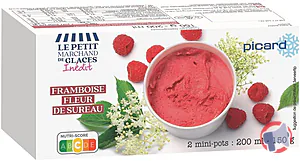 Rappel produit 2 mini-pots Framboise - Fleur de sureau PICARD