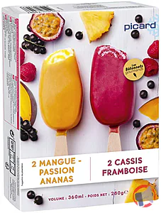 Rappel produit 4 BEST Mangue - Passion, Ananas / Cassis Framboise PICARD