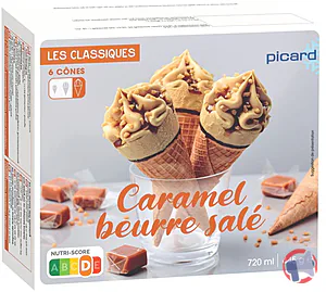 Rappel produit 6 CONES CARAMEL BEURRE SALE PICARD