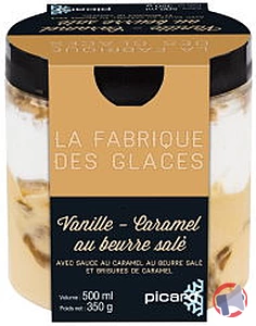 Rappel produit CREME GLACEE VANILLE CARAMEL BEURRE SALE PICARD