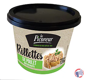 Rappel produit Rillette de poulet rôti en cocotte Bio Le Picoreur Le Picoreur