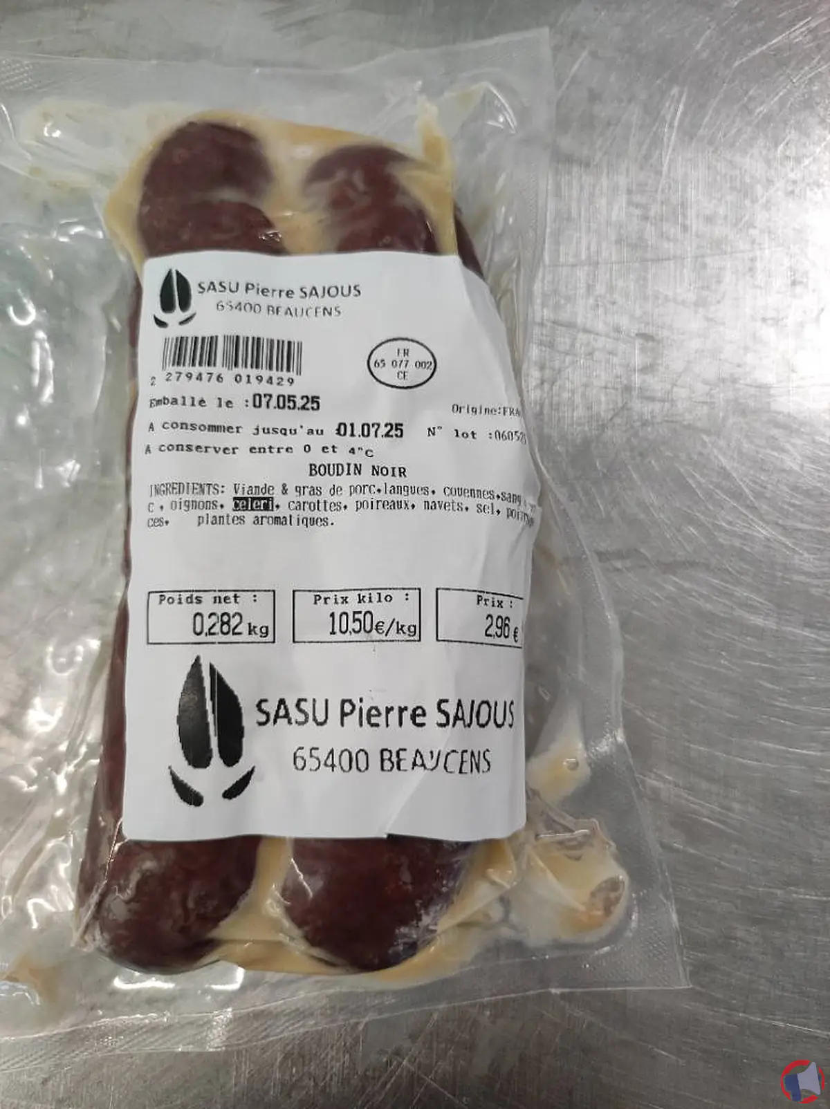 Rappel de boudin de porc Pierre Sajous pour risque de listériose