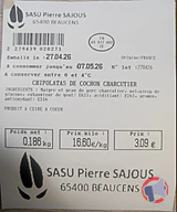 Rappel produit Chipolatas de cochon charcutier Pierre Sajous (photo numéro 2)