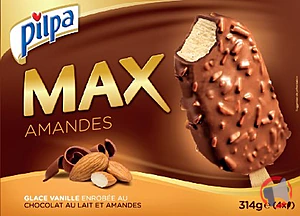 Rappel produit 4 Batonnets Vanille Chocolat au lait , Amandes Pilpa ; 4 Batonnets Vanille Fruits rouges Pilpa ; 4 Batonnets Vanille Fruits exotiques Pilpa PILPA