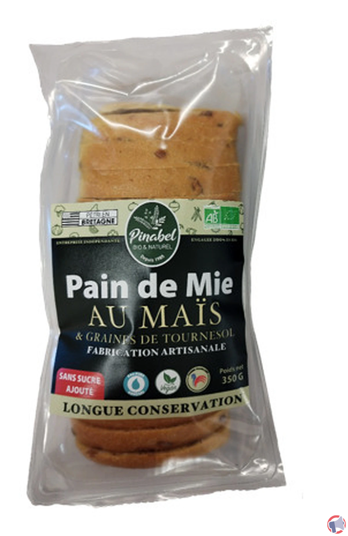 Rappel de produit : pain de mie au maïs et graines de tournesol de la marque Pinabel