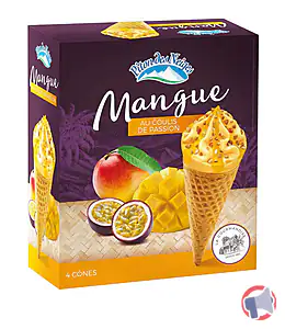 Rappel produit Cônes x 4 Piton des Neiges mangue et coulis de passion PITON DES NEIGES