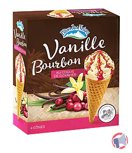 Rappel produit Cônes x 4 Piton des Neiges vanille bourbon et coulis de Goyavier PITON DES NEIGES
