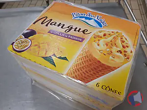 Rappel produit Cônes x 6 Piton des Neiges mangue et coulis de passion lot x2 PITON DES NEIGES