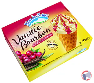 Rappel produit Cônes x 6 Piton des Neiges vanille bourbon et coulis de Goyavier PITON DES NEIGES
