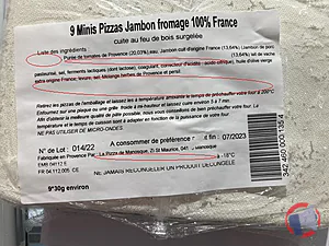 Rappel produit Mini Pizza Jambon Fromage ECOMIAM La Pizza de Manosque