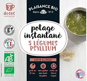 Rappel produit POTAGE INSTANTANÉ BIO 5 LÉGUMES-PSYLLIUM PLAISANCE BIO