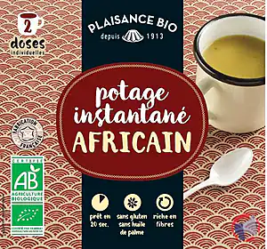 Rappel produit POTAGE INSTANTANÉ BIO AFRICAIN PLAISANCE BIO