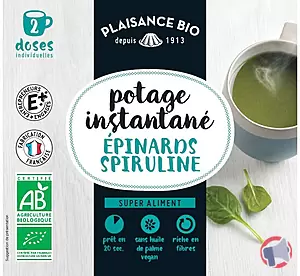 Rappel produit POTAGE INSTANTANÉ BIO ÉPINARDS SPIRULINE PLAISANCE BIO