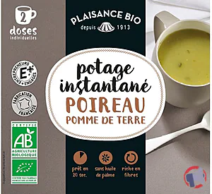 Rappel produit POTAGE INSTANTANÉ BIO POIREAU POMME DE TERRE PLAISANCE BIO