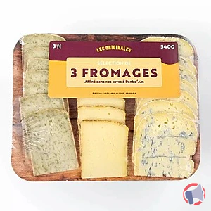 Rappel produit Plateau Les Originales 540g assortiment de 3 fromages pour raclette