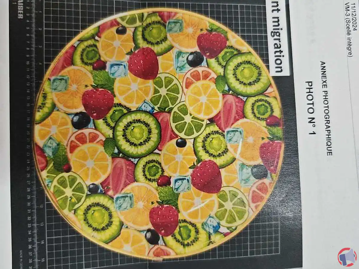 Rappel produit : Plateau en plastique motif fruits pour présence de plomb