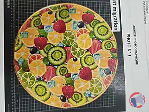 Rappel produit Plateau en plastique motif fruits