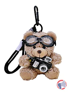 Rappel produit Porte-clés nounours avec appareil photo et lunettes, modèle "Winnie"