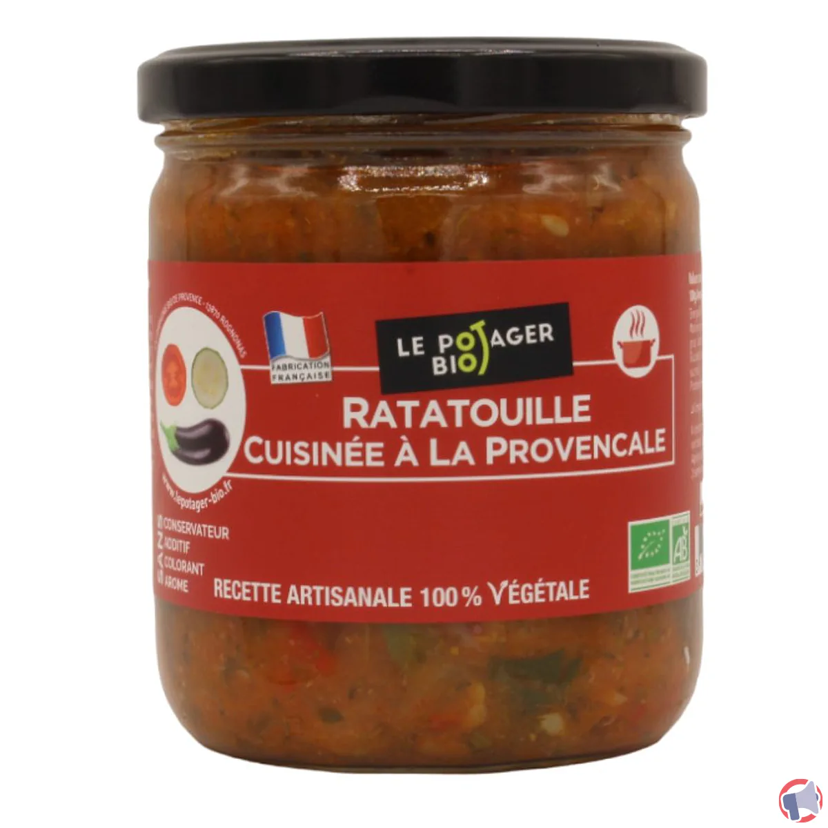 Rappel produit : ratatouille 'le potager bio' en Provence-Alpes-Côte d'Azur