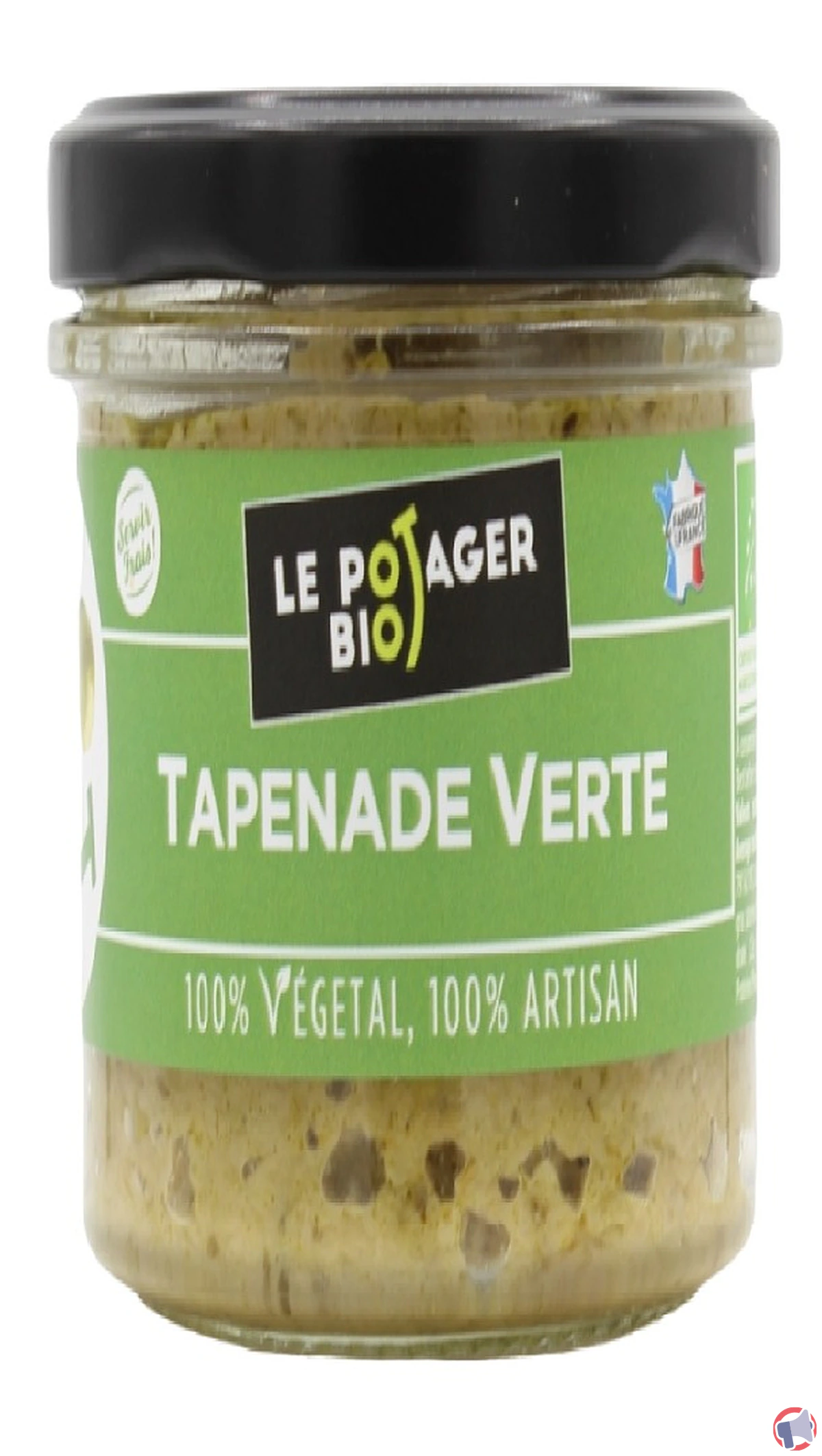 Rappel de la tapenade verte 190g de la marque Le Potager Bio