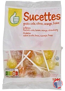 Rappel produit SACHET SUCETTES 154G POUCE