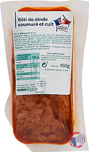 Rappel produit Rôti de dinde saumuré et cuit PP Blanc
