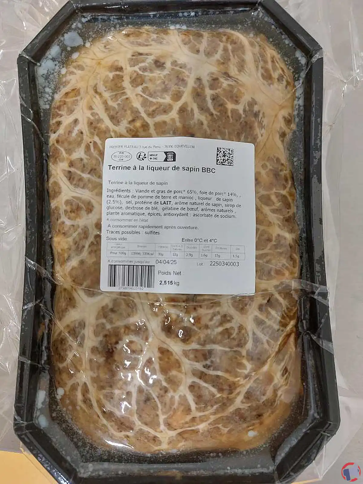 Rappel de produit : Terrine à la liqueur de sapin Premier Plateau