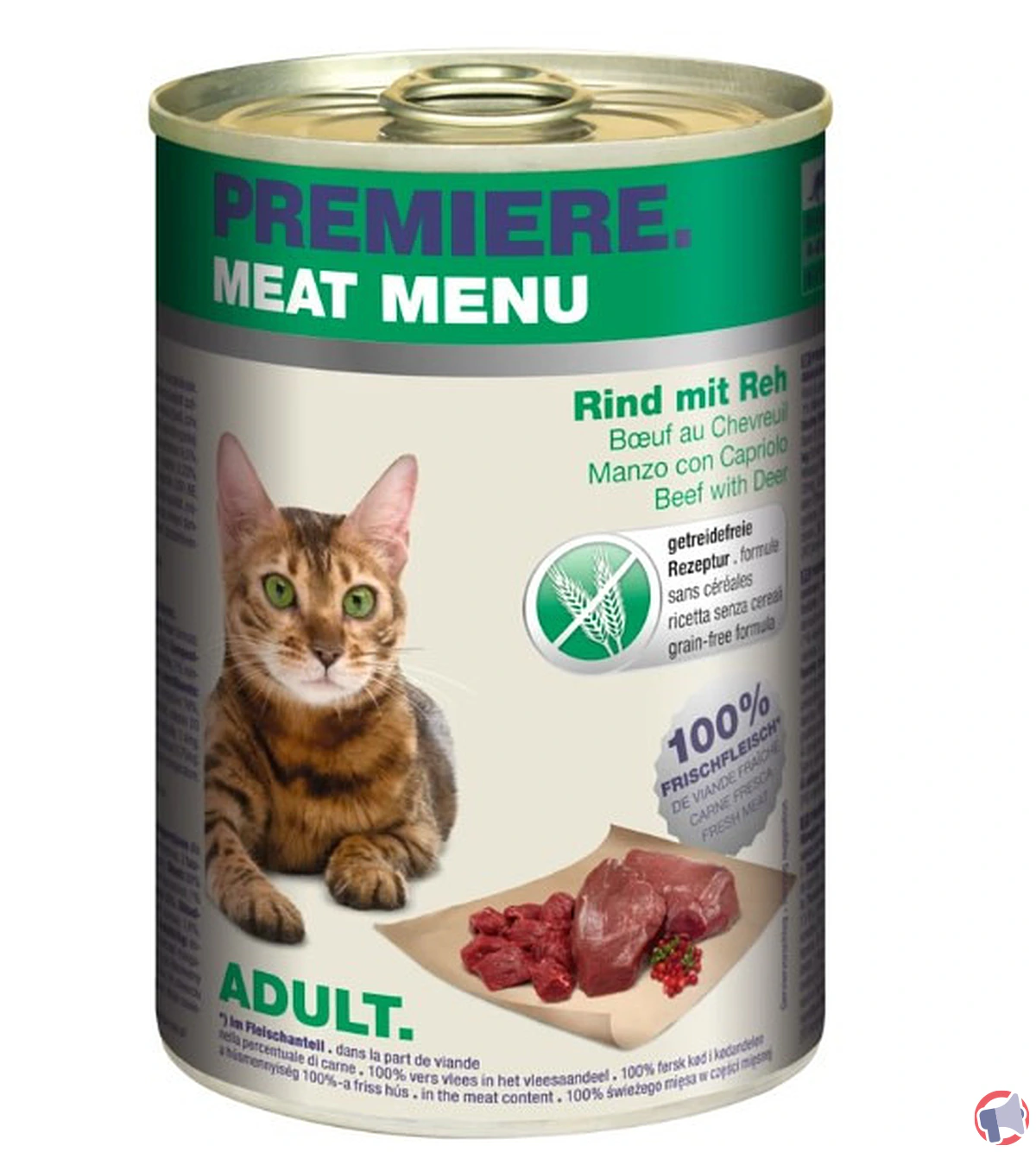 Rappel produit : PREMIERE Meat Menu Adult Rind mit Reh pour présence de fragments de plastique
