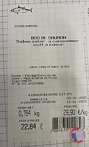 Rappel produit Filet de saumon supérieur ASC Premium Iceland