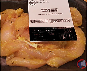 Rappel produit émincé de poulet mariné à l'indienne préparé par le magasin