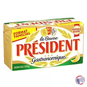 Rappel produit beurre demi -sel format 500g PRESIDENT