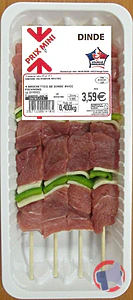 Rappel produit Brochette de dinde X4 PRIX MINI PRIX MINI