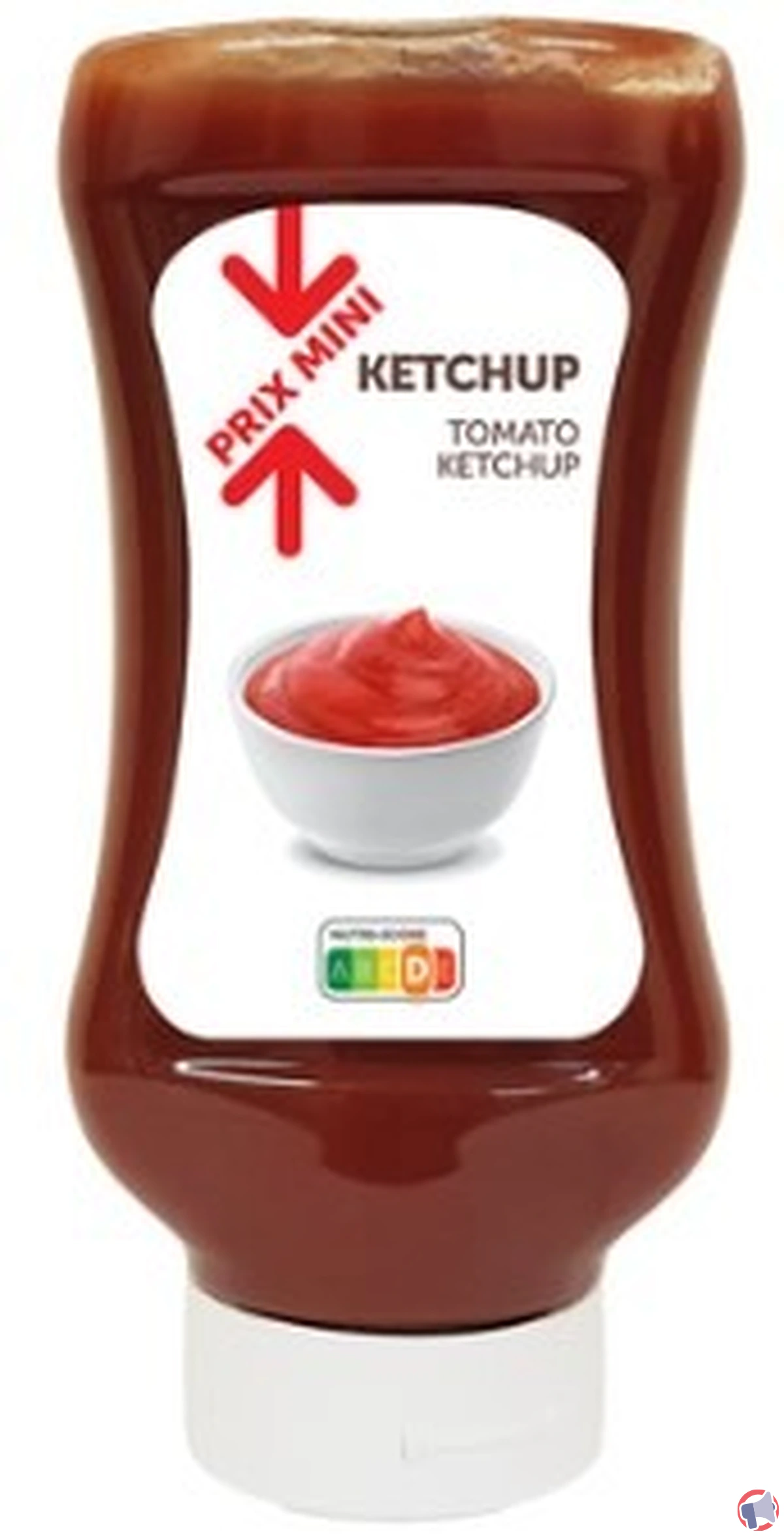 Rappel : prix mini ketchup nature - mise en garde sur le mini flacon