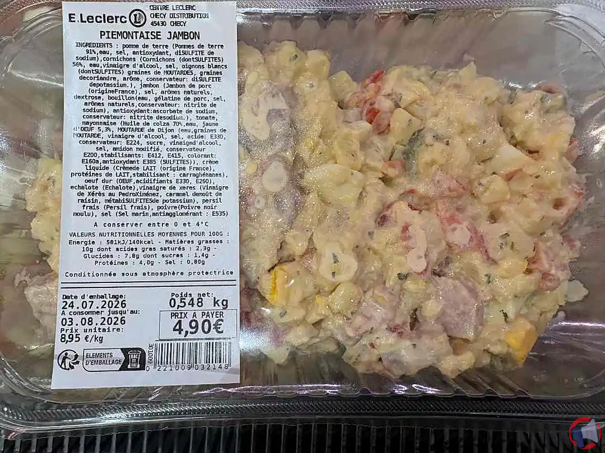 Rappel : produits élaborés sur place « jambon cuit supérieur découpenné » (risques sanitaires et que faire)