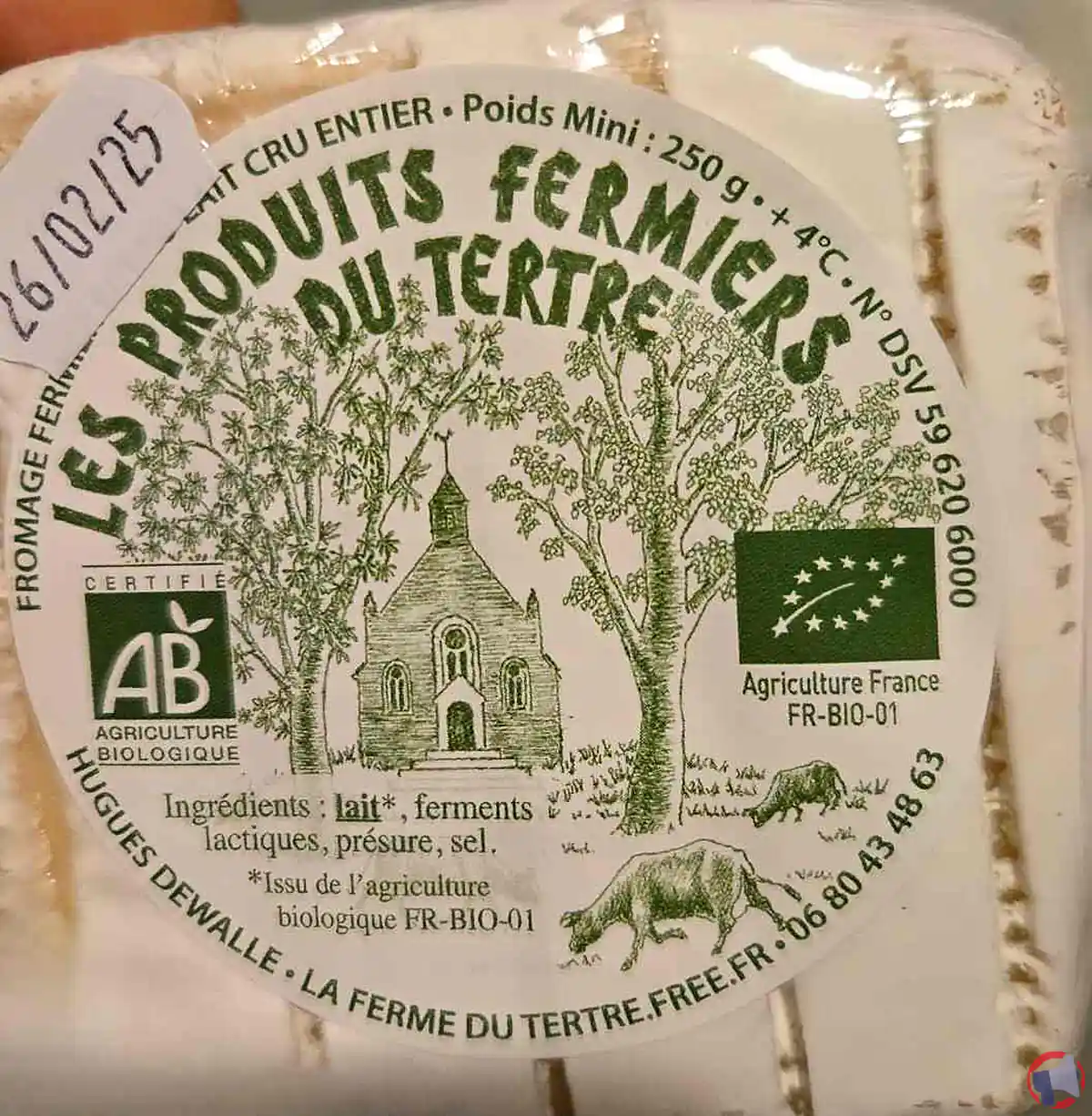 Rappel de produits fermiers du Tertre : risque de listériose