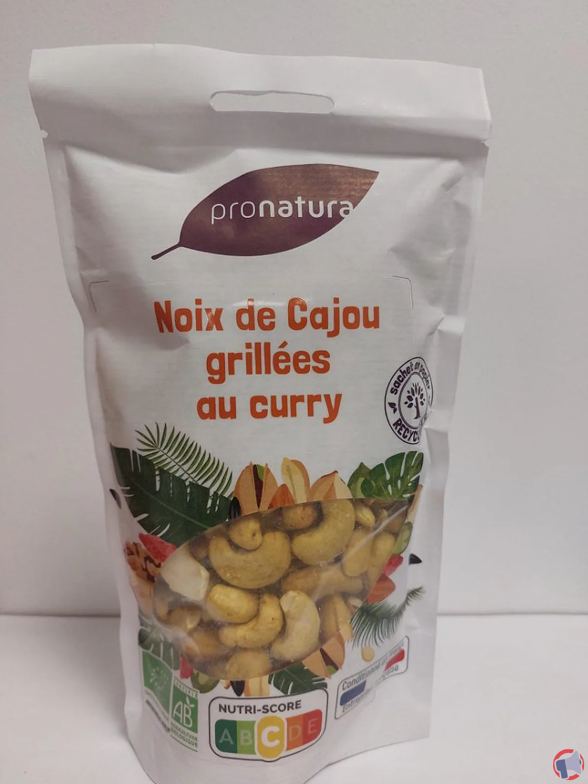 Rappel de produit : noix de cajou grillées au curry de la marque ProNatura