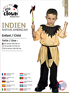Rappel produit INDIEN NATIVE AMERICAN 5-6 ans P'tit Clown