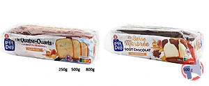 Rappel produit LE QUATRE-QUARTS 250G, 500G et 800G & LA BARRE MARBREE 500G P’TIT DELI