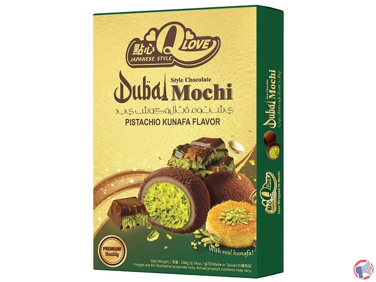 Qlove japanese style dubai mochi à l'arôme de pistache kuna : rappel produit majeur
