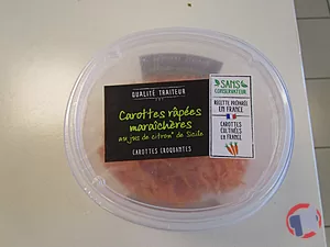 Rappel produit carottes maraichères râpées au jus de citron de Sicile QUALITE TRAITEUR