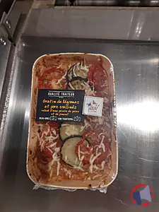 Rappel produit Gratin de légumes et porc cuisinés 300 G QUALITE TRAITEUR barquette bois individuel QUALITE TRAITEUR