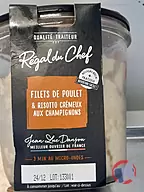 Rappel produit Filets de poulet & risotto crémeux aux champignons QUALITE TRAITEUR /Régal du Chef (photo numéro 1)