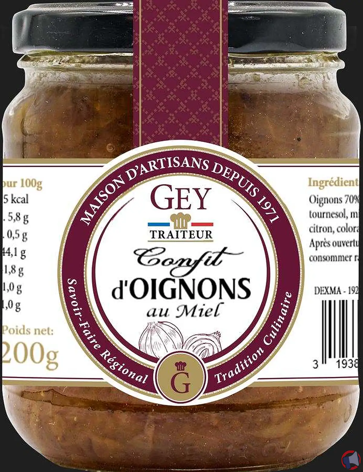Rappel produit : confit d'oignon Raoul Gey pour défaut d'étanchéité