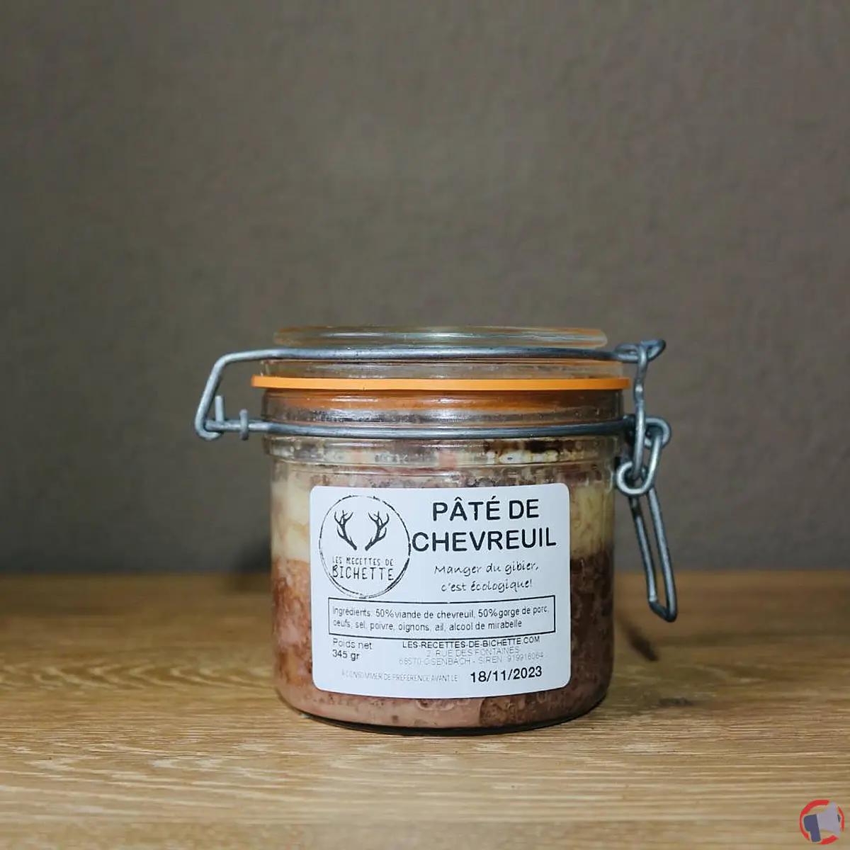 Rappel de produit : Pâté de chevreuil de la marque Les Recettes de Bichette
