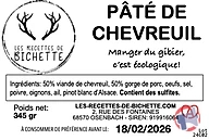 Rappel produit Pâté de chevreuil Les Recettes de Bichette (photo numéro 3)